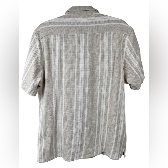 Zara Beige and White Striped Casual Button Down Shirt - Picture 6 of 8